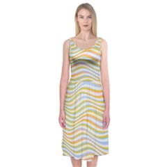 Art Abstract Colorful Colors Midi Sleeveless Dress by Celenk