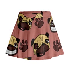 Happy Pugs Mini Flare Skirt by Bigfootshirtshop