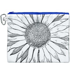Sunflower Flower Line Art Summer Canvas Cosmetic Bag (xxxl) by Celenk