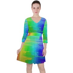 Colors Rainbow Chakras Style Ruffle Dress