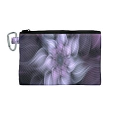 Fractal Flower Lavender Art Canvas Cosmetic Bag (medium)
