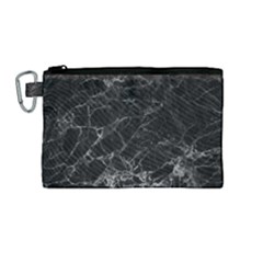 Black Texture Background Stone Canvas Cosmetic Bag (medium)
