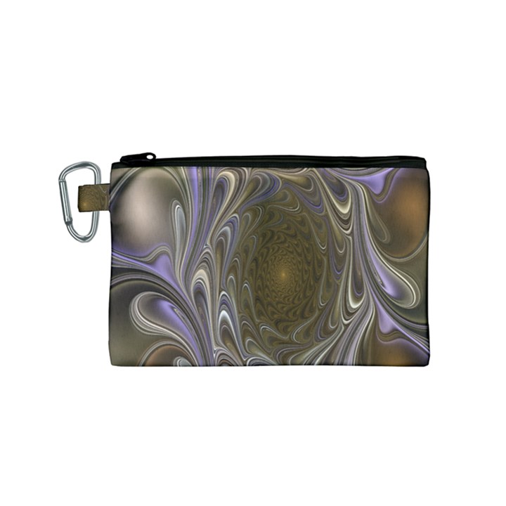 Fractal Waves Whirls Modern Canvas Cosmetic Bag (Small)