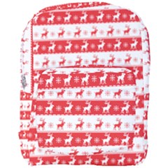 Knitted Red White Reindeers Full Print Backpack by patternstudio