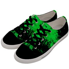 Green Triangle Splash Men s Low Top Canvas Sneakers by berwies