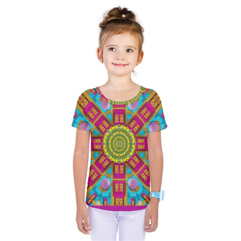 Sunny And Bohemian Sun Shines In Colors Kids  One Piece Tee by pepitasart