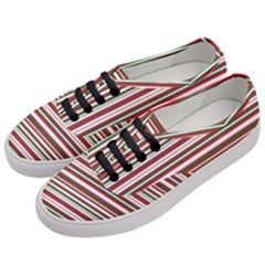 Christmas Stripes Pattern Women s Classic Low Top Sneakers by patternstudio