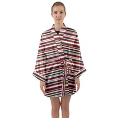 Christmas Stripes Pattern Long Sleeve Kimono Robe by patternstudio