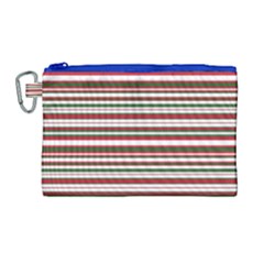 Christmas Stripes Pattern Canvas Cosmetic Bag (large) by patternstudio