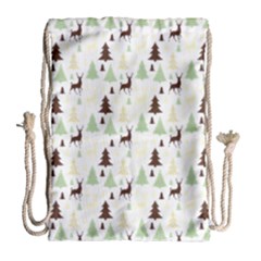 Reindeer Tree Forest Drawstring Bag (large)