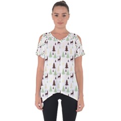 Reindeer Tree Forest Cut Out Side Drop Tee by patternstudio