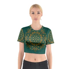 Snow Flower In A Calm Place Of Eternity And Peace Cotton Crop Top by pepitasart