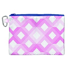 Geometric Chevrons Angles Pink Canvas Cosmetic Bag (xl) by Celenk