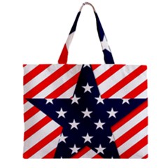 Patriotic Usa Stars Stripes Red Zipper Mini Tote Bag by Celenk