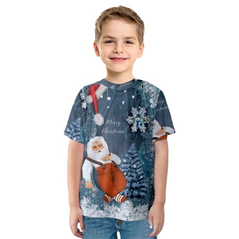 Funny Santa Claus With Snowman Kids  Sport Mesh Tee by FantasyWorld7