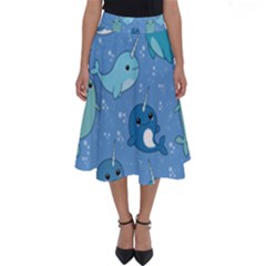 Cute Narwhal Pattern Perfect Length Midi Skirt by Bigfootshirtshop