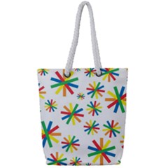 Celebrate Pattern Colorful Design Full Print Rope Handle Tote (small)