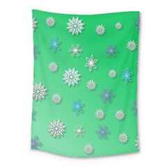 Snowflakes Winter Christmas Overlay Medium Tapestry by Celenk