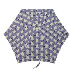 Bat And Ghost Halloween Lilac Paper Pattern Mini Folding Umbrellas by Celenk