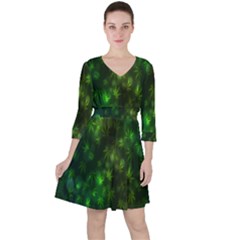 Bokeh Background Texture Marijuana Ruffle Dress