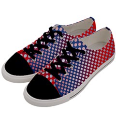 Dots Red White Blue Gradient Men s Low Top Canvas Sneakers by Celenk