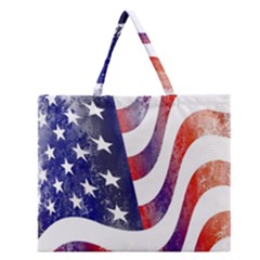Usa Flag America American Zipper Large Tote Bag by Celenk