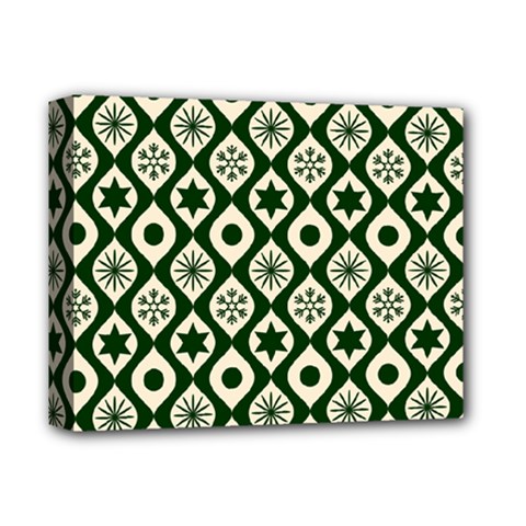 Green Ornate Christmas Pattern Deluxe Canvas 14  X 11  by patternstudio