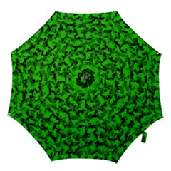Bright Neon Green Catmouflage Hook Handle Umbrellas (large) by PodArtist