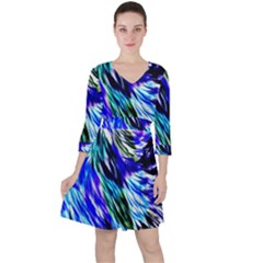 Abstract Background Blue White Ruffle Dress