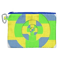 Fabric 3d Geometric Circles Lime Canvas Cosmetic Bag (xl) by Celenk