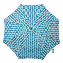 Fabric Geometric Aqua Crescents Hook Handle Umbrellas (medium) by Celenk