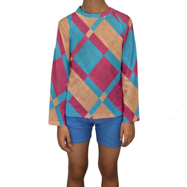 Fabric Textile Cloth Material Kids  Long Sleeve Swimwear