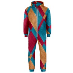 Fabric Textile Cloth Material Hooded Jumpsuit (men)  by Celenk