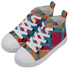 Fabric Textile Cloth Material Kid s Mid-top Canvas Sneakers by Celenk