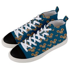 Cartoon Animals In Gold And Silver Gift Decorations Men s Mid-top Canvas Sneakers by pepitasart