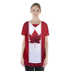 Canada Flag  Skirt Hem Sports Top