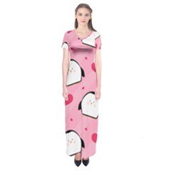 Penguin Love Pattern Short Sleeve Maxi Dress by Bigfootshirtshop