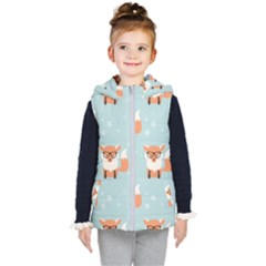 Cute Fox Pattern Kid s Puffer Vest by Bigfootshirtshop