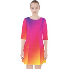 Spectrum Background Rainbow Color Pocket Dress by Celenk