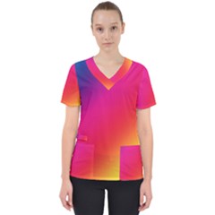 Spectrum Background Rainbow Color Scrub Top by Celenk
