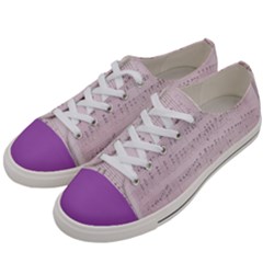 Vintage Pink Music Notes Women s Low Top Canvas Sneakers by Celenk