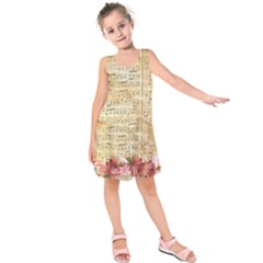 Background Old Parchment Musical Kids  Sleeveless Dress by Celenk