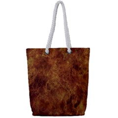 Abstract Flames Fire Hot Full Print Rope Handle Tote (small)