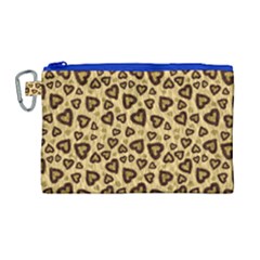 Leopard Heart 01 Canvas Cosmetic Bag (large) by jumpercat