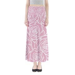 Pink Peonies Full Length Maxi Skirt by NouveauDesign
