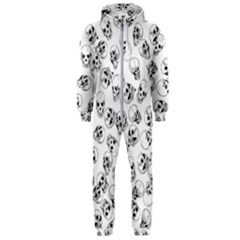 A Lot Of Skulls White Hooded Jumpsuit (men)  by jumpercat