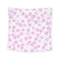 A Lot Of Skulls Pink Square Tapestry (small) by jumpercat