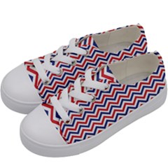 Navy Chevron Kids  Low Top Canvas Sneakers by jumpercat