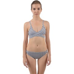 Basic Vertical Stripes Wrap Around Bikini Set by jumpercat