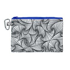 Fractal Sketch Light Canvas Cosmetic Bag (large) by jumpercat